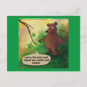 Bears Go In The Woods Funny Rick London Postcard