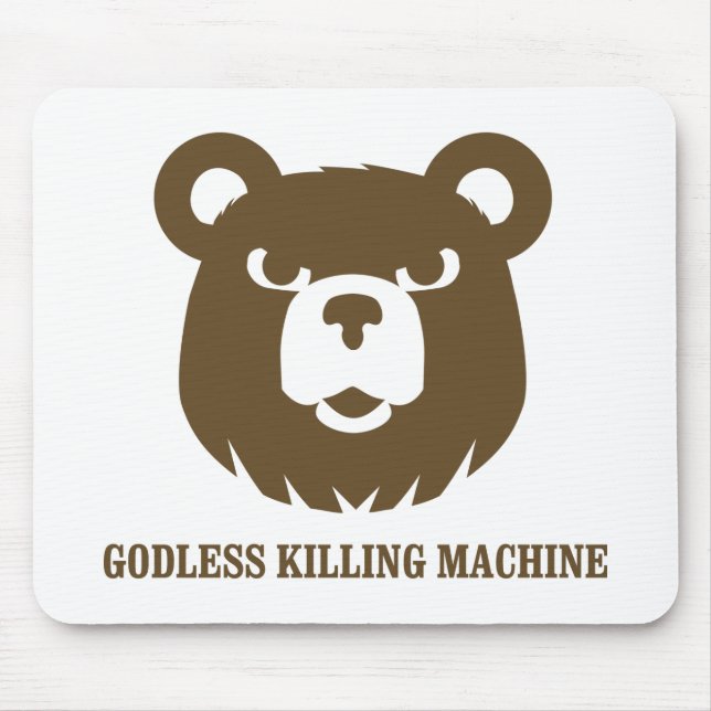 bears godless killing machines humour funny tshirt mouse mat (Front)