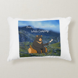 Bears have Smore Fun While Camping  Decorative Cushion