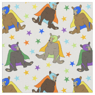 Bears in Luchador Mexican Wrestler Costumes Print Fabric