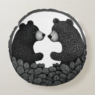 Bears Kawaii Animal Room Decor Round Cushion