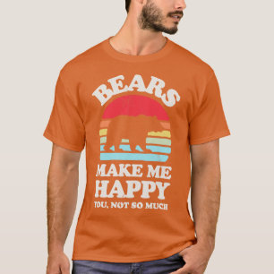 Bears Make Me Happy Sunset Retro for Men Women Boy T-Shirt