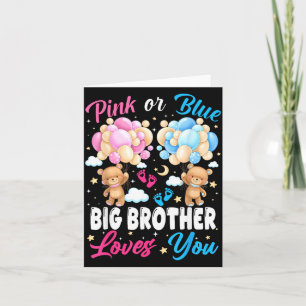 Bears Nk Or Blue Big Brother Loves Gender Reveal Card