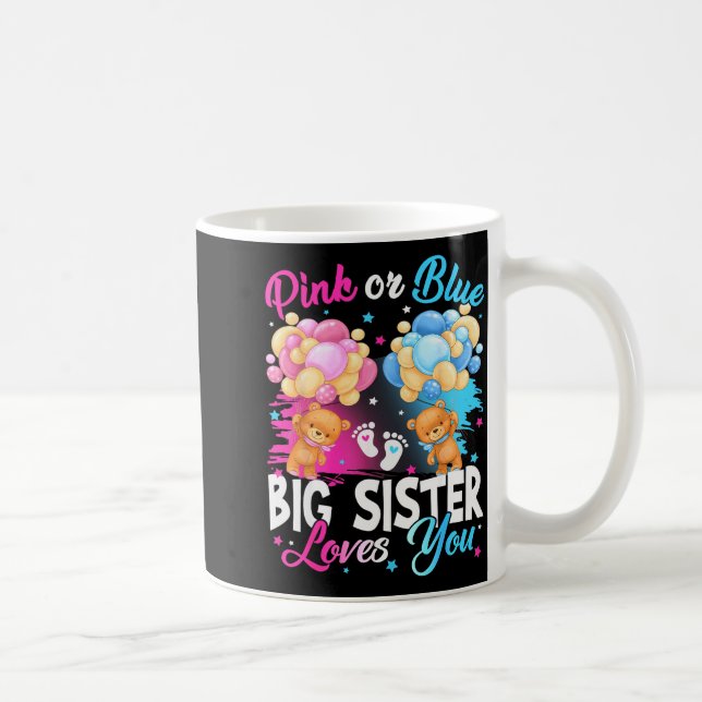 Bears Nk Or Blue Big Sister Loves You Gender Revea Coffee Mug (Right)