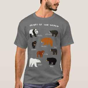 Bears Of The World Grizzly Bear Panda Black Polar T-Shirt