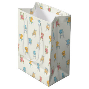 Bears On Chairs Pattern Medium Gift Bag
