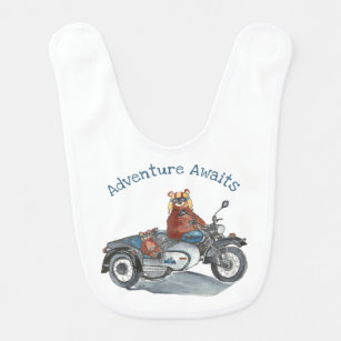 Bears on Motorcycle with Sidecar Adventure Bib