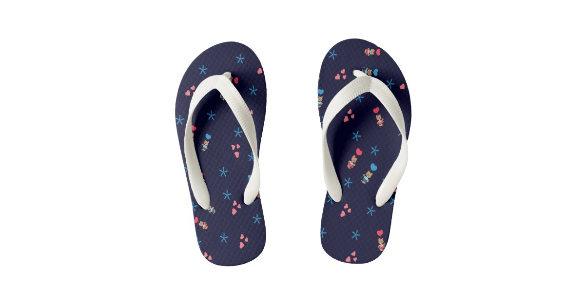 Bears patterned kid's flip flops | Zazzle