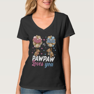 Bears Pink Or Blue Pawpaw Loves You Gender Reveal T-Shirt