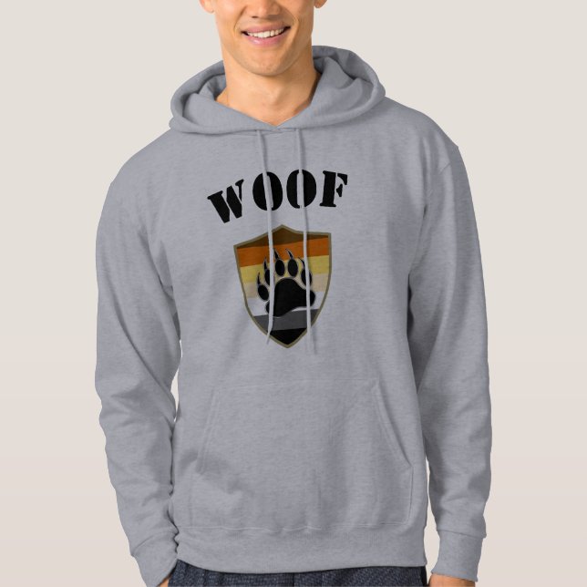 Bears Pride flag  Bear Paw Woof Hoodie (Front)