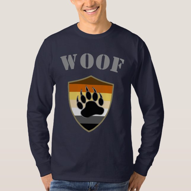 Bears Pride flag Bear Paw Woof T-Shirt (Front)