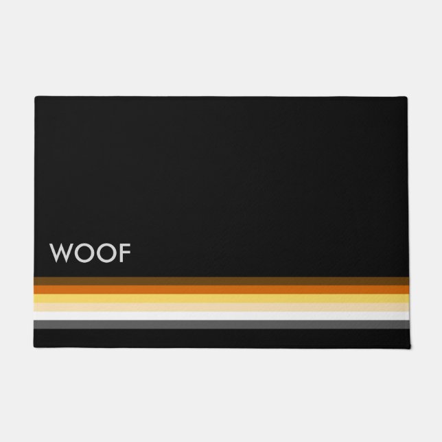 Bears Pride Flag WOOF Doormat (Front)
