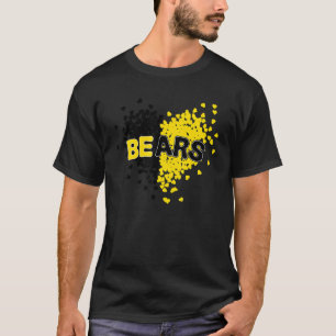 Bears Pride Teams School Spirit Black and Yellow H T-Shirt
