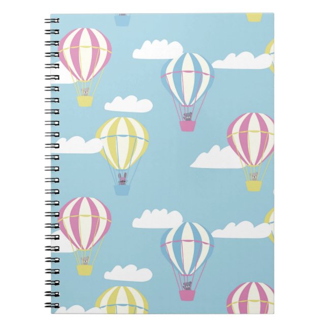Bears & Rabbit Hot Air Balloon Day Out Notebook (Front)