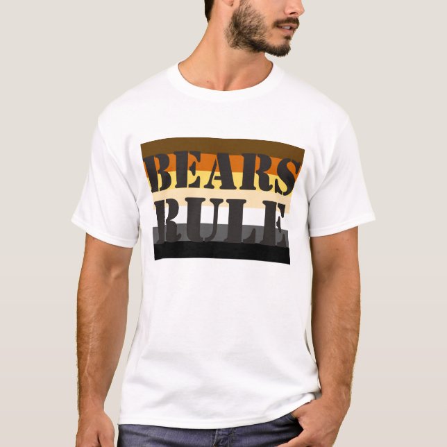 Bears Rule Bear Pride Flag T-Shirt (Front)
