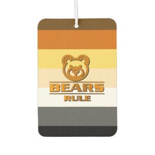 Bears rule Classic Bear Pride Flag Carved Wood iPh Car Air Freshener