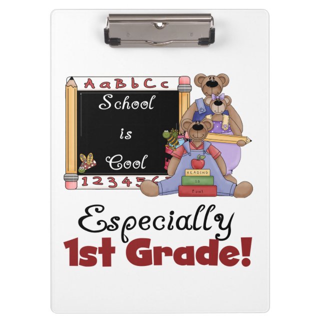 Bears School is Cool 1st Grade Clipboard (Front)