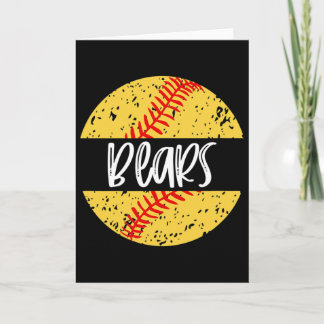 Bears Softll Team Mascot School Spirit Game Day  Card