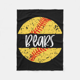 Bears Softll Team Mascot School Spirit Game Day Fleece Blanket