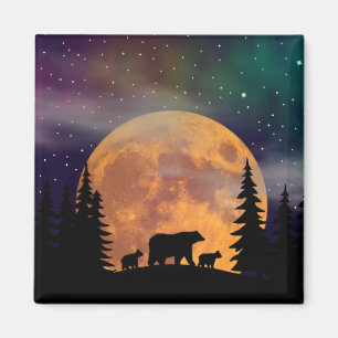 Bears stroll - Silhouette Magnet