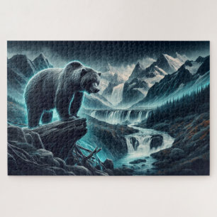 Bear's Summit, Grizzly Bear, Mountain Range Jigsaw Puzzle