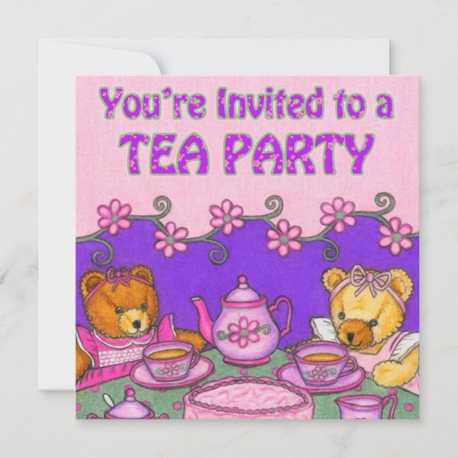 Bears Tea Party Invite (Front)