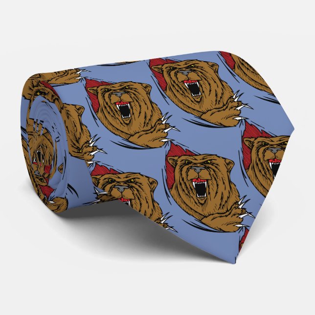 Bears Team Mascot Football Basketball Necktie (Rolled)