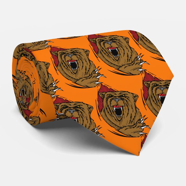 Bears Team Mascot Football Basketball Necktie (Rolled)
