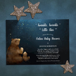 Bears Twinkle Little Star Online Baby Shower Invitation