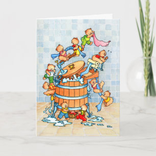 Bears & Washing Tub - Children's Greeting Card