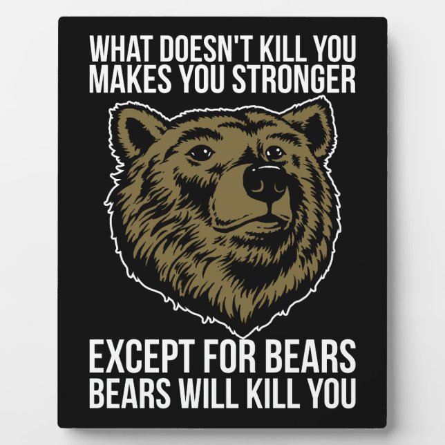 Bears Will Kill You - Funny Novelty Plaque (Front)