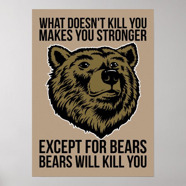 Bears Will Kill You - Funny Novelty Poster (Front)