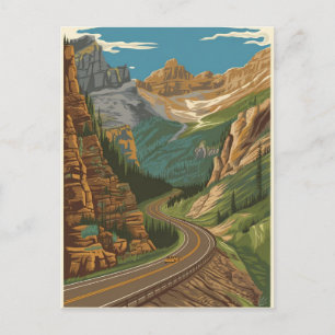 Beartooth Highway Illustration Postcard