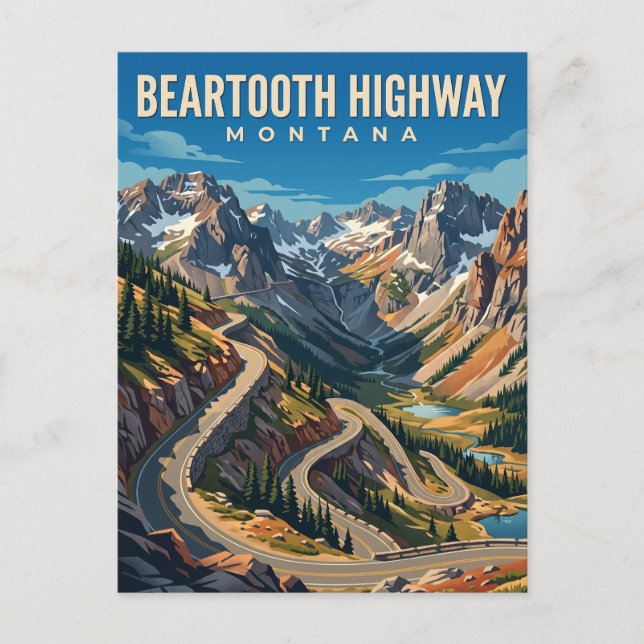 Beartooth Highway Montana Postcard (Front)