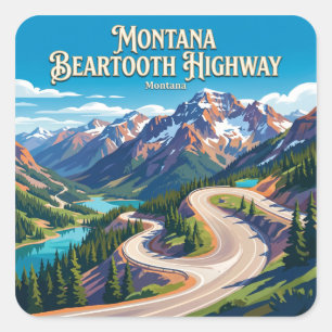Beartooth Highway Montana Square Sticker