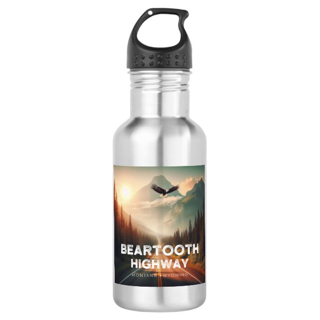 Beartooth Highway Montana Wyoming Eagle 532 Ml Water Bottle (Front)