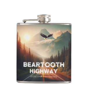 Beartooth Highway Montana Wyoming Eagle Hip Flask
