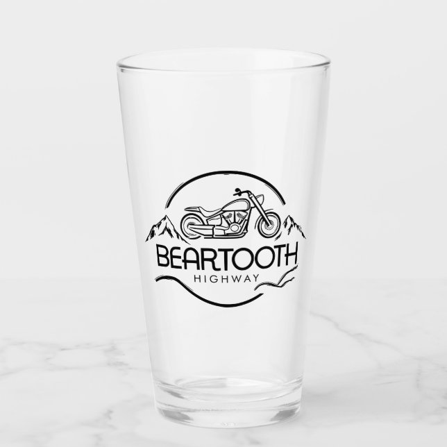 Beartooth Highway Montana Wyoming Motorcycle Glass (Front)