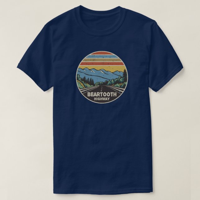 Beartooth Highway Montana Wyoming Mountains T-Shirt (Design Front)