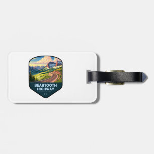 Beartooth Highway Montana Wyoming Shield Luggage Tag