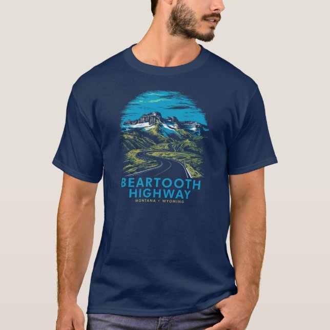 Beartooth Highway Montana Wyoming Vista T-Shirt (Front)