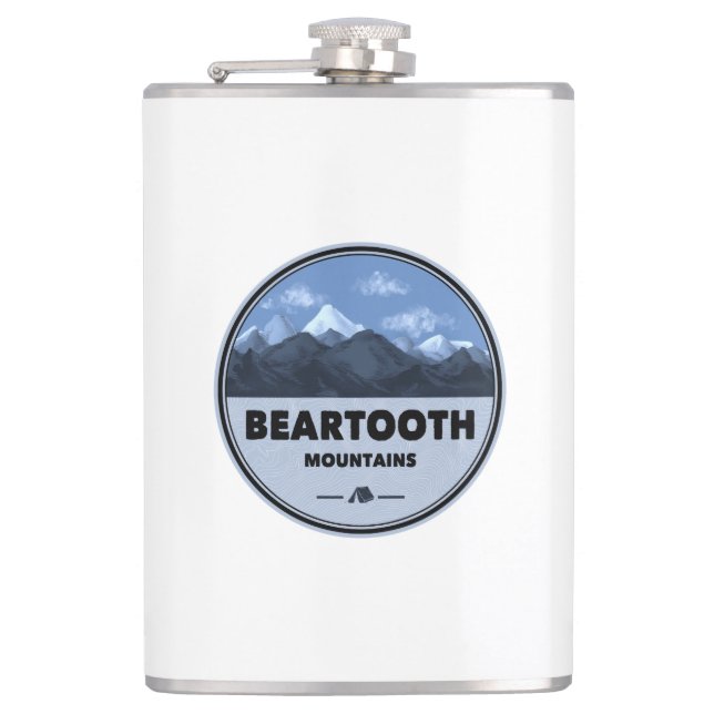 Beartooth Mountains Montana Wyoming Camping Hip Flask (Front)