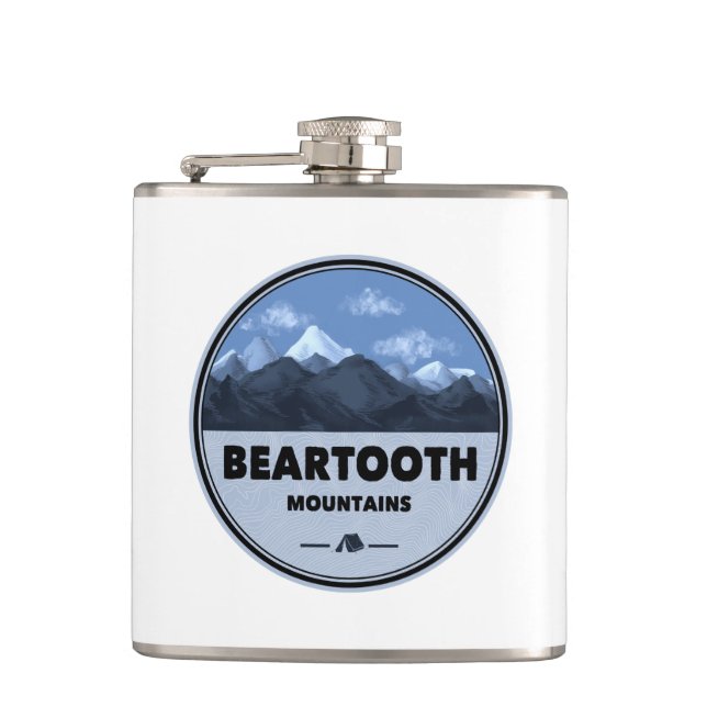 Beartooth Mountains Montana Wyoming Camping Hip Flask (Front)