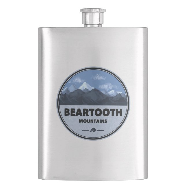 Beartooth Mountains Montana Wyoming Camping Hip Flask (Front)