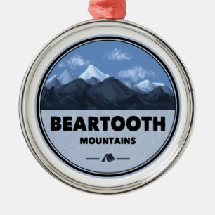 Beartooth Mountains Montana Wyoming Camping Metal Tree Decoration