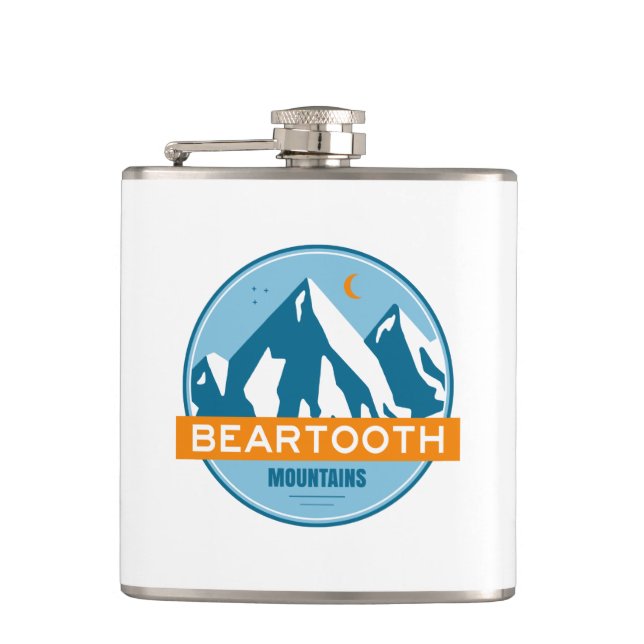 Beartooth Mountains Montana Wyoming Hip Flask (Front)