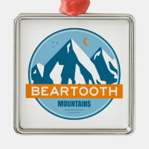 Beartooth Mountains Montana Wyoming Metal Tree Decoration