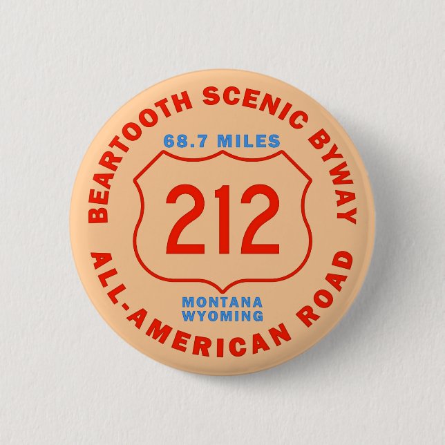 Beartooth Scenic Byway All American Road 6 Cm Round Badge (Front)
