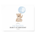 Beary 1st Birthday Blue Bear Welcome Sign Poster
