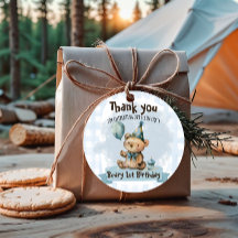 Beary 1st Birthday Favour Tags